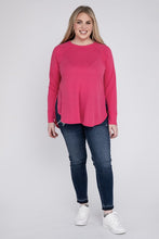 Load image into Gallery viewer, Plus Melange Baby Waffle Long Sleeve Top
