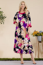 Load image into Gallery viewer, Celeste Full Size Floral Ruffled Midi Dress
