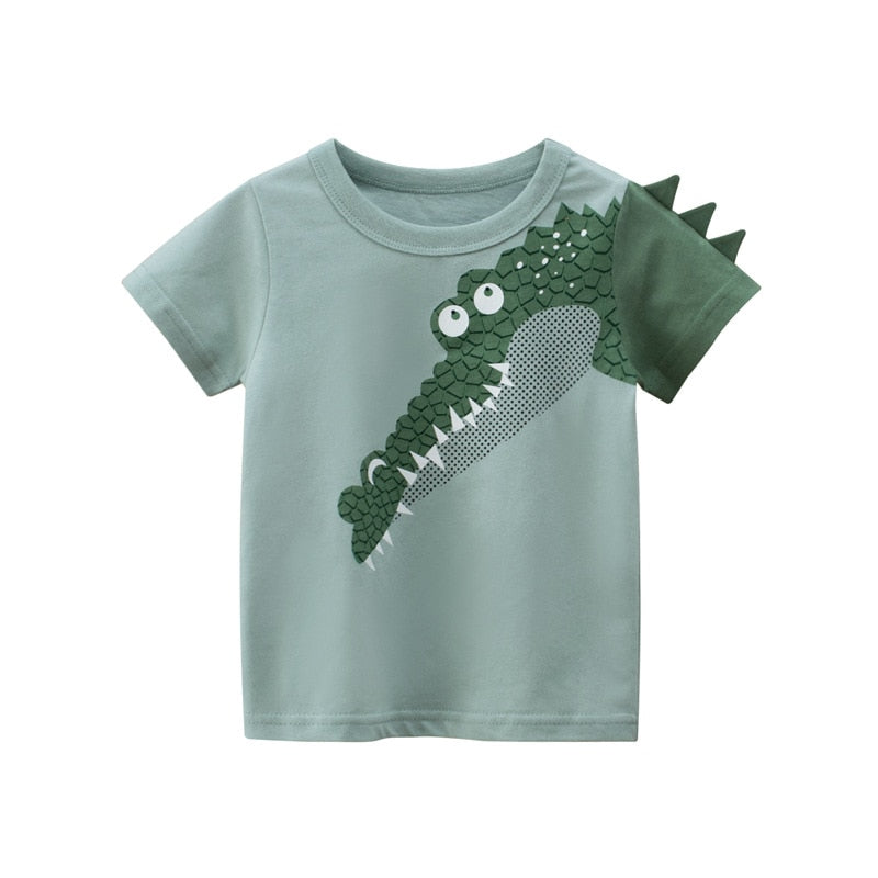 14 Styles -  Kids - Boys - 3D Cartoon T-shirt - Animal / Dinosaur / Shark T Shirt Tops Tees Ti Amo I love you