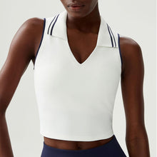 Load image into Gallery viewer, Stand Collar Tennis Women Yoga Fitness Running Top Quick Drying Sleeveless Vest with Chest Pad
