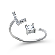 Load image into Gallery viewer, Womens New Design Adjustable 26 Initial Letter Ring Fashion Simple Elegant Jewelry
