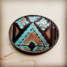 Load image into Gallery viewer, Rope Edge Navajo Leather Belt Buckle
