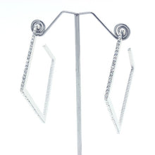 Load image into Gallery viewer, RHINESTONED OPEN END SQUARE EARRINGS
