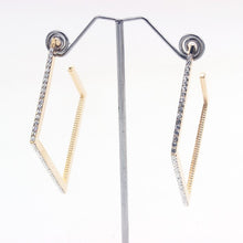 Load image into Gallery viewer, RHINESTONED OPEN END SQUARE EARRINGS
