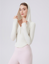 Load image into Gallery viewer, Bamboo Thread Hoodie Slimming Tops Outerwear Workout Clothes Running Yoga Slimming Long Sleeves Henry Sports
