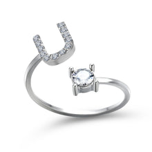 Load image into Gallery viewer, Womens New Design Adjustable 26 Initial Letter Ring Fashion Simple Elegant Jewelry
