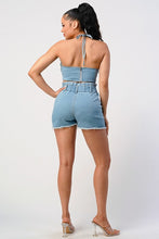 Load image into Gallery viewer, Denim 2PC Short Set
