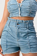 Load image into Gallery viewer, Denim 2PC Short Set
