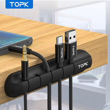 Load image into Gallery viewer, Silicone USB Cable Winder Desktop Cable Organizer Management Multipurpose Clips Cables Protector For Wired Headphones
