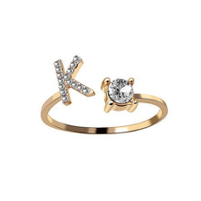 Load image into Gallery viewer, Womens New Design Adjustable 26 Initial Letter Ring Fashion Simple Elegant Jewelry
