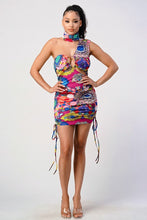 Load image into Gallery viewer, Printed One Shoulder Mini Dress
