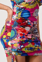 Load image into Gallery viewer, Printed One Shoulder Mini Dress
