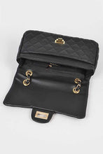 Load image into Gallery viewer, Quilted Turn Lock Convertible Shoulder Bag
