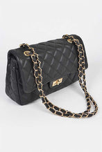 Load image into Gallery viewer, Quilted Turn Lock Convertible Shoulder Bag
