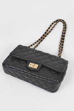 Load image into Gallery viewer, Quilted Turn Lock Convertible Shoulder Bag
