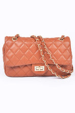 Load image into Gallery viewer, Quilted Turn Lock Convertible Shoulder Bag
