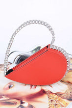 Load image into Gallery viewer, Crystal Handle Heart Clutch
