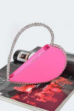 Load image into Gallery viewer, Crystal Handle Heart Clutch
