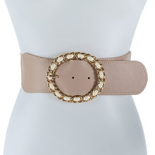 Load image into Gallery viewer, Gold Circle Buckle Elastic Band Belt
