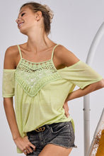 Load image into Gallery viewer, BiBi Front Crochet Lace Adjustable Strap Top
