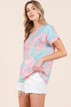 Load image into Gallery viewer, BOMBOM Floral Short Sleeve T-Shirt
