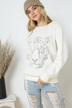 Load image into Gallery viewer, French Terry Tiger Studded Star Graphic Sweatshirt
