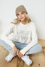 Load image into Gallery viewer, French Terry Tiger Studded Star Graphic Sweatshirt
