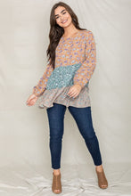Load image into Gallery viewer, Woven Ditsy Floral Tiered Tunic
