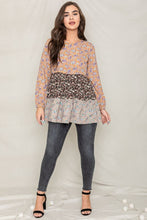 Load image into Gallery viewer, Woven Ditsy Floral Tiered Tunic
