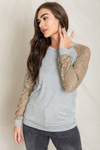 Load image into Gallery viewer, Plus Lace Sleeve Raglan Tunic
