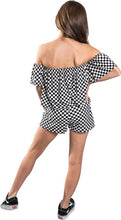 Load image into Gallery viewer, Kids Checkered Off The Shoulder Romper
