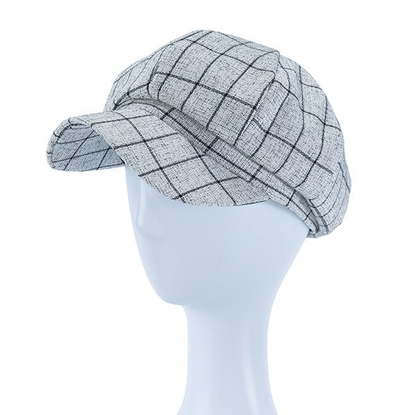 Checkered Newsboy Hat