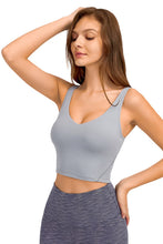 Load image into Gallery viewer, Deep V-Neck Crop Sports Bra
