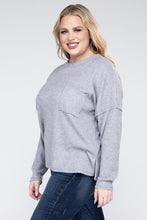 Load image into Gallery viewer, Plus Ribbed Brushed Melange Hacci Sweater
