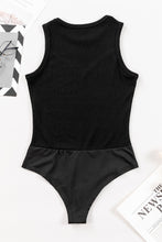 Load image into Gallery viewer, Black Mesh Patchwork Sleeveless Bodysuit
