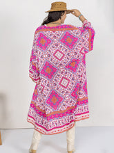 Load image into Gallery viewer, Plus Size Printed Open Front Longline Cardigan
