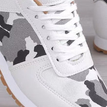 Load image into Gallery viewer, Tied Printed PU Leather Athletic Sneakers
