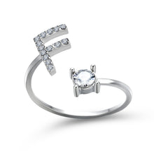 Load image into Gallery viewer, Womens New Design Adjustable 26 Initial Letter Ring Fashion Simple Elegant Jewelry
