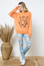 Load image into Gallery viewer, French Terry Tiger Studded Star Graphic Sweatshirt
