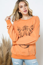 Load image into Gallery viewer, French Terry Tiger Studded Star Graphic Sweatshirt
