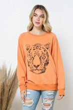 Load image into Gallery viewer, French Terry Tiger Studded Star Graphic Sweatshirt
