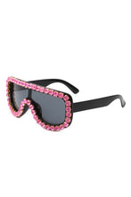 Load image into Gallery viewer, Women Oversize Rhinestone Aviator Sunglasses
