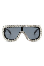 Load image into Gallery viewer, Women Oversize Rhinestone Aviator Sunglasses
