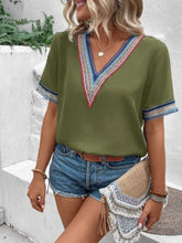 Load image into Gallery viewer, Full Size V-Neck Short Sleeve Blouse
