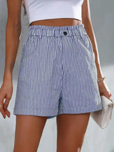 Load image into Gallery viewer, Full Size High Waist Striped Shorts
