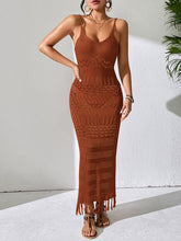 Load image into Gallery viewer, Openwork Scoop Neck Cover-Up Dress
