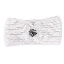 Load image into Gallery viewer, Rhinestone Pendant Ribbed Winter Headband
