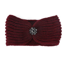 Load image into Gallery viewer, Rhinestone Pendant Ribbed Winter Headband
