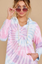 Load image into Gallery viewer, Drawstring Tie-Dye Long Sleeve Hoodie
