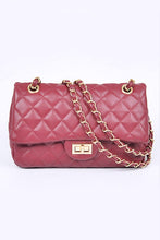 Load image into Gallery viewer, Quilted Turn Lock Convertible Shoulder Bag
